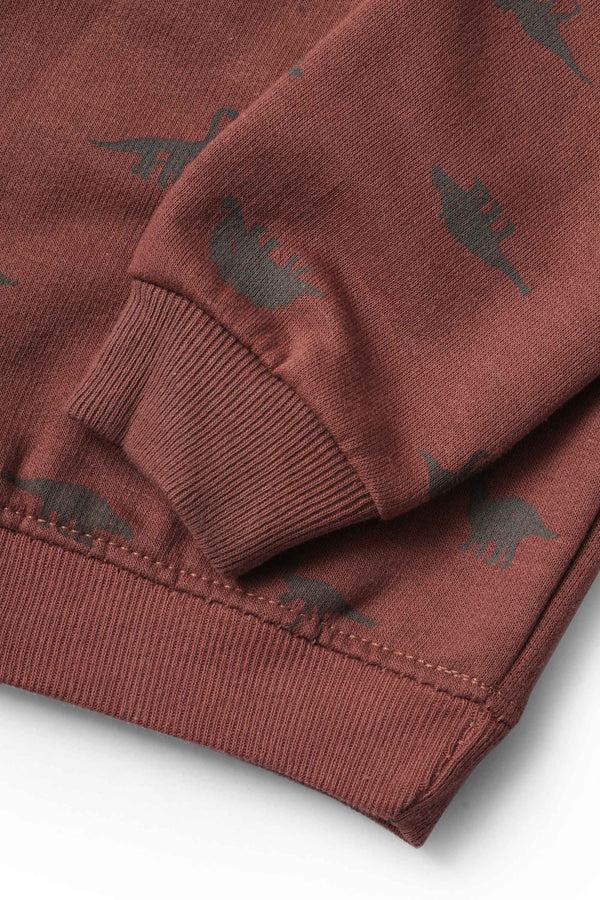 Elo ZR Kid's Printed Fleece Sweat Shirt Brick