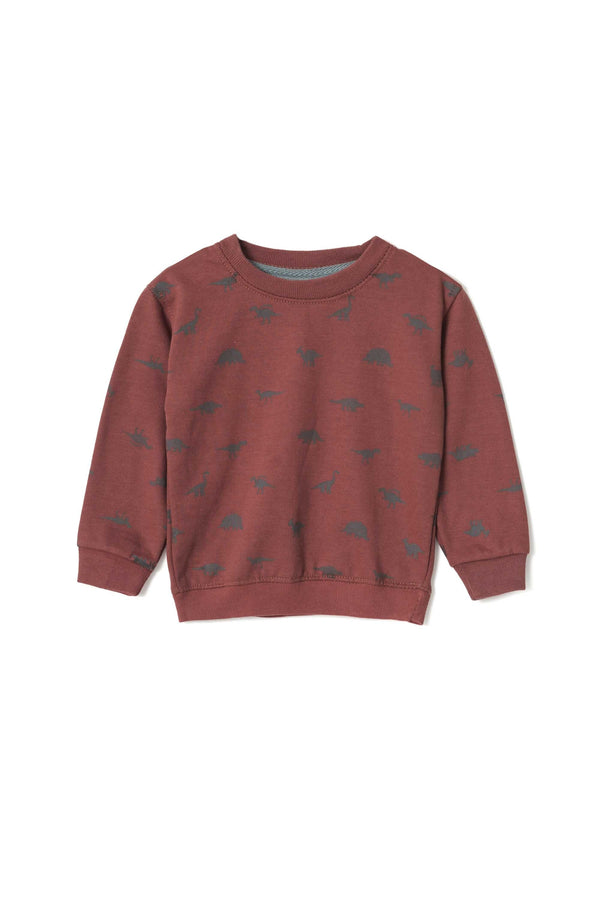 elo ZR Kid's Printed Fleece Sweat Shirt Brick