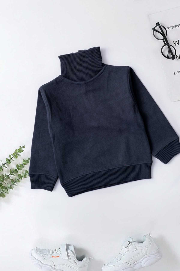 Elo ZY Kid's Terry Quarter Zipper Sweatshirt Navy