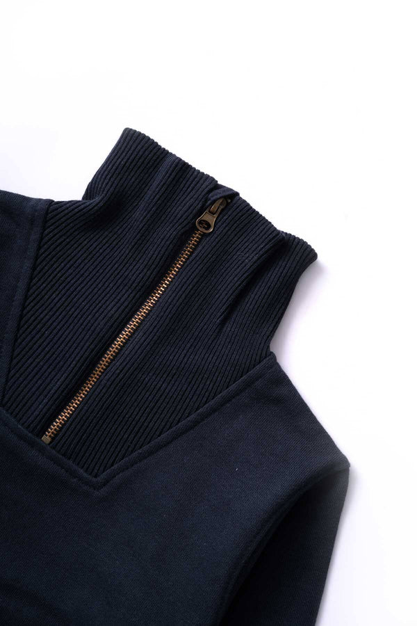 Elo ZY Kid's Terry Quarter Zipper Sweatshirt Navy