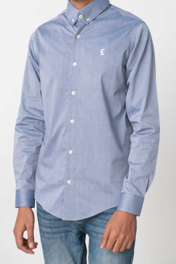 Elo Espada Men's Premium Button Down Casual Shirt Sky Blue