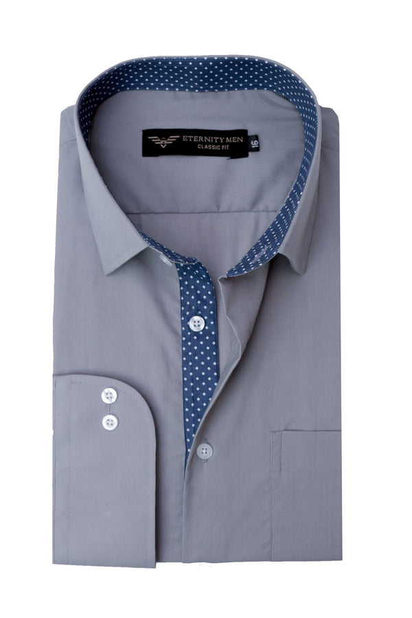 Elo Eternity Men's Canberra Classic Fit Formal Shirt Grey