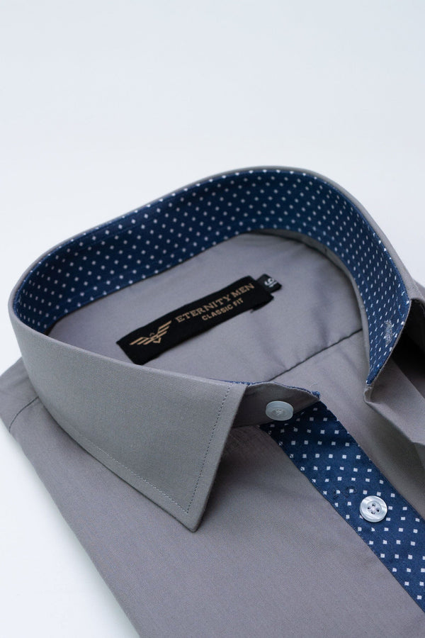 Elo Eternity Men's Canberra Classic Fit Formal Shirt Grey