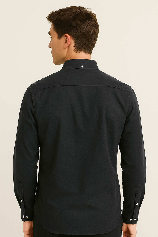 Elo Eternity Men's Classic Fit Button Down Casual Shirt Jade Black