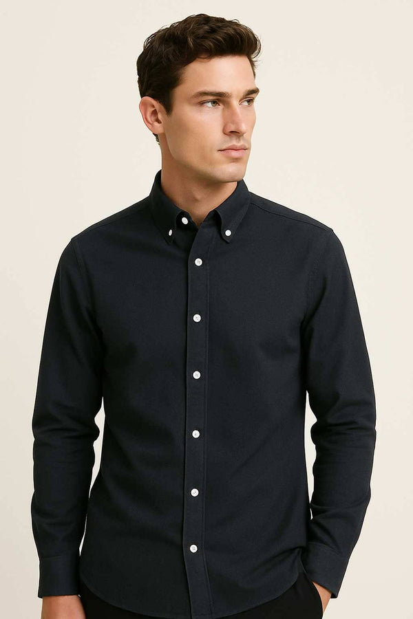 elo Eternity Men's Classic Fit Button Down Casual Shirt Jade Black