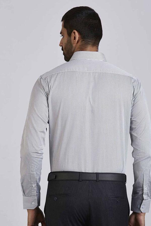 Elo Eternity Men's Classic Fit Formal Shirt White & Slate Grey