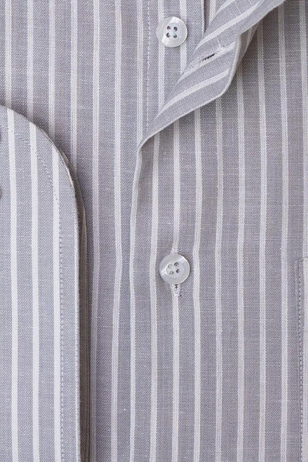Elo Eternity Men's Classic Fit Premium Formal Shirt Grey & White