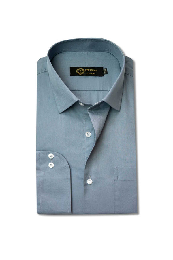 Elo Eternity Men's Classic Fit Premium Formal Shirt Slate Grey