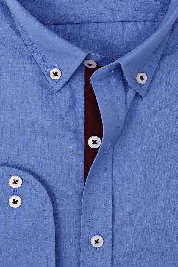 Elo Eternity Men's Formal Button Down Dress Shirt Powder Blue