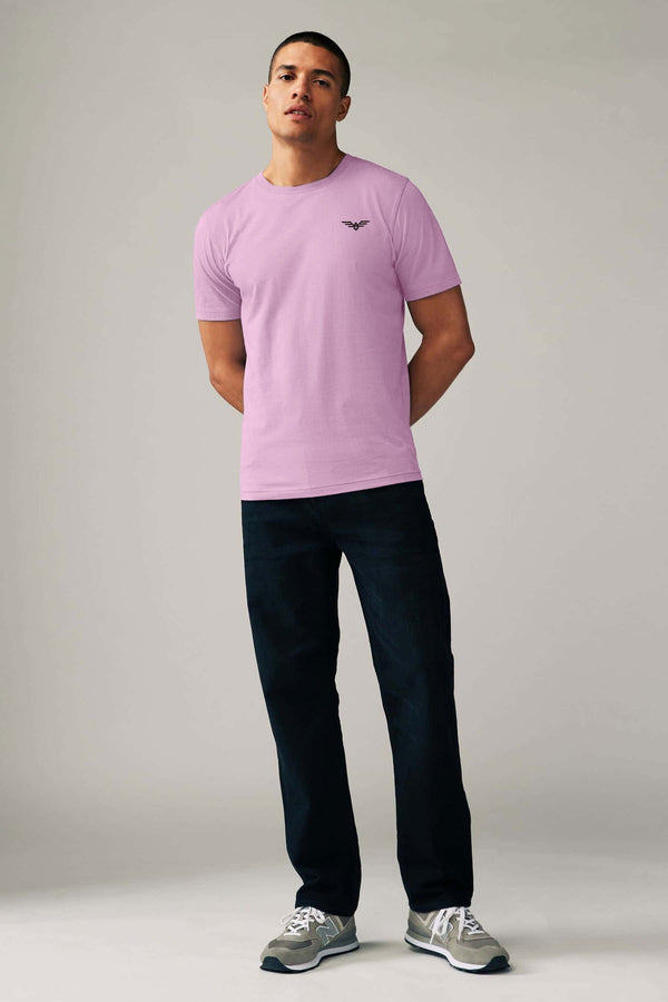 Elo Eternity Men's Logo Embroidered Crew Neck Classic Tee Shirt Royal