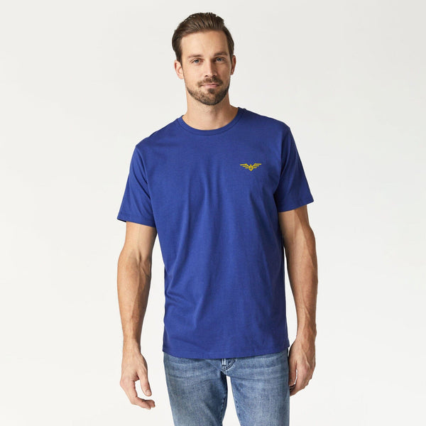 elo Eternity Men's Logo Embroidered Crew Neck Classic Tee Shirt Royal