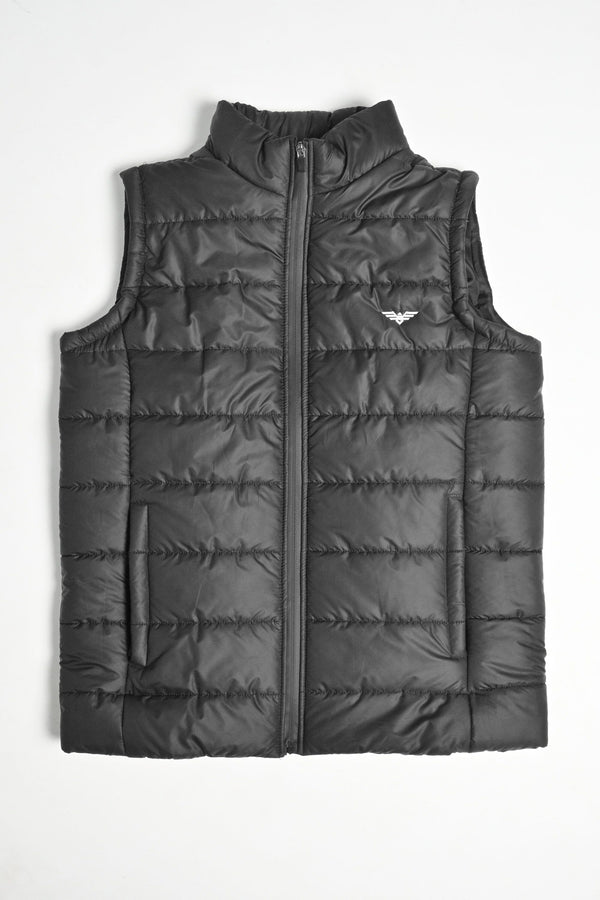 Elo Eternity Men's Logo Embroidered Slim Fit Puffer Gilet Black
