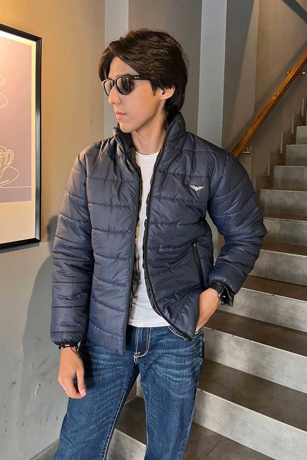 Elo Eternity Men's Logo Embroidered Slim Fit Puffer Jacket Black