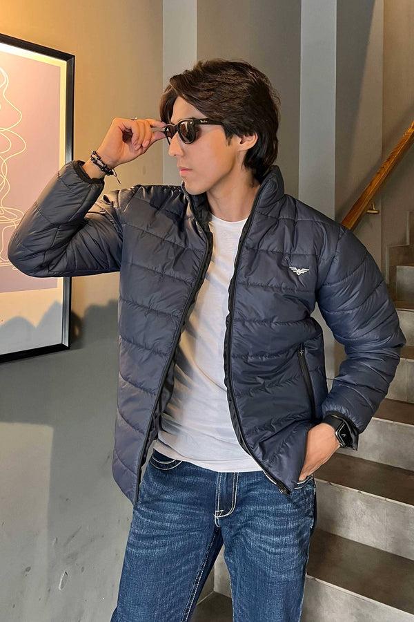 Elo Eternity Men's Logo Embroidered Slim Fit Puffer Jacket Black