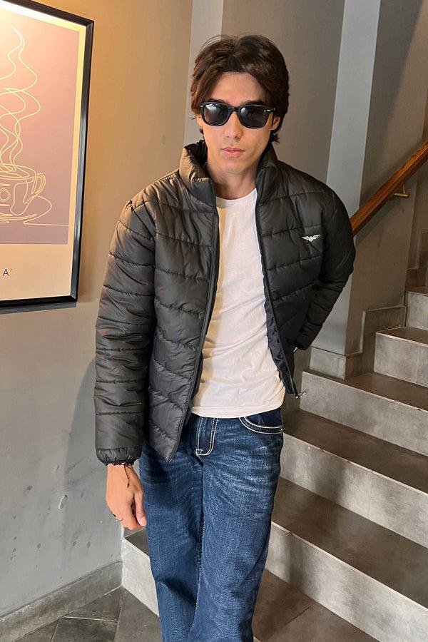 elo Eternity Men's Logo Embroidered Slim Fit Puffer Jacket Black