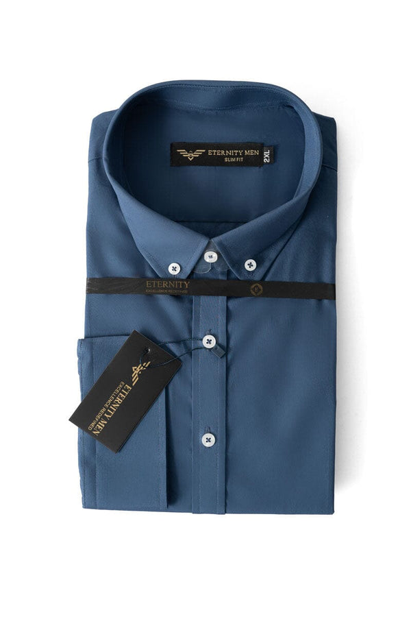 Elo Eternity Men's Slim Fit Button Down Casual Shirt Navy
