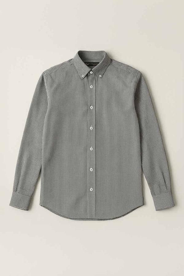 Elo Eternity Men's Slim Fit Gingham Casual Shirt Black & Grey