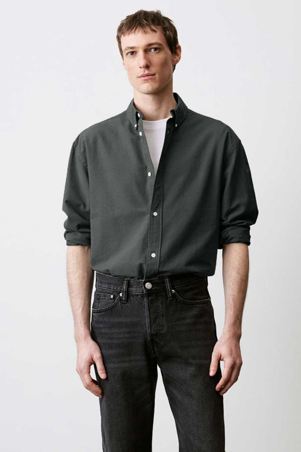 elo Eternity Men's Solid Design Premium Casual Shirt Graphite