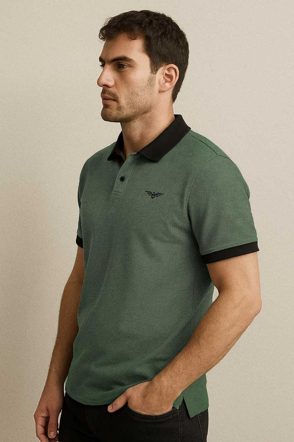 Elo Eternity Premium Men's Contrast Collar Polo Shirt Mint Green