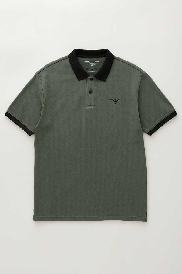 Elo Eternity Premium Men's Contrast Collar Polo Shirt Mint Green