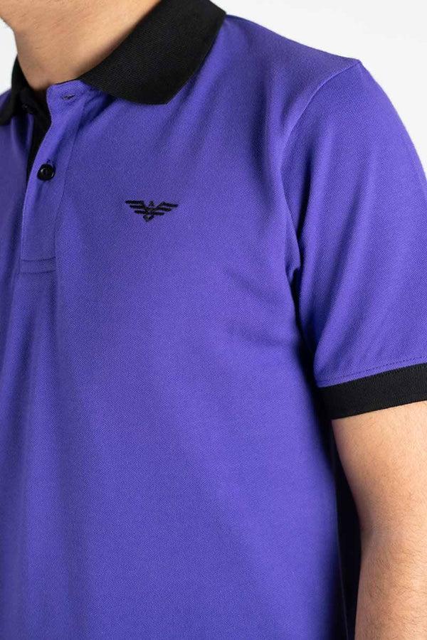 Elo Eternity Premium Men's Contrast Collar Polo Shirt Purple