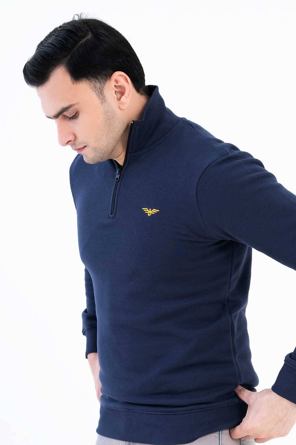 Elo Eternity Premium Men's Fleece Quarter Zipper Sweatshirt Navy