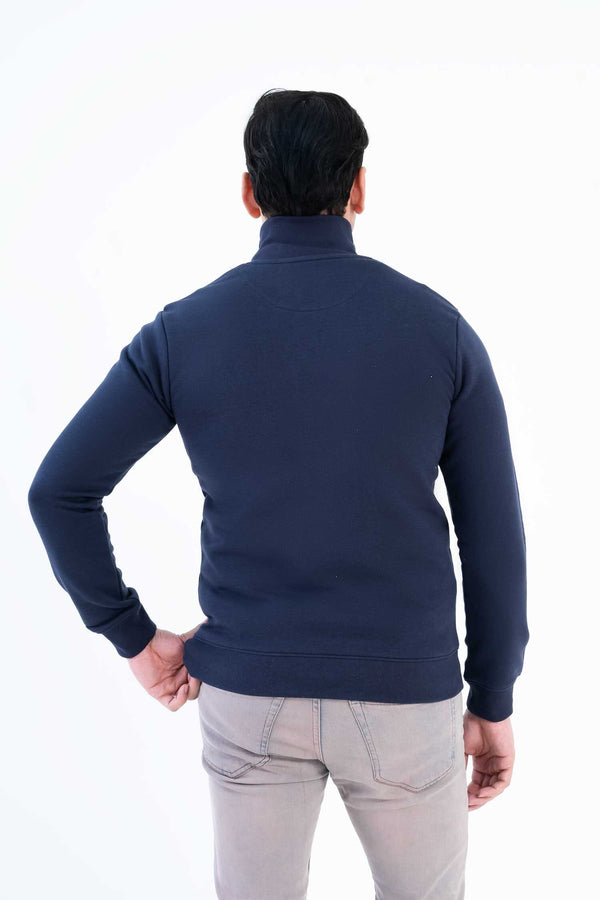 Elo Eternity Premium Men's Fleece Quarter Zipper Sweatshirt Navy