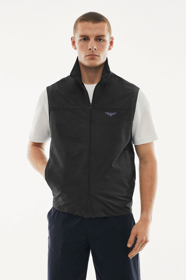 Elo Eternity Premium Men's Logo Embroidered Fleece Gilet Beige