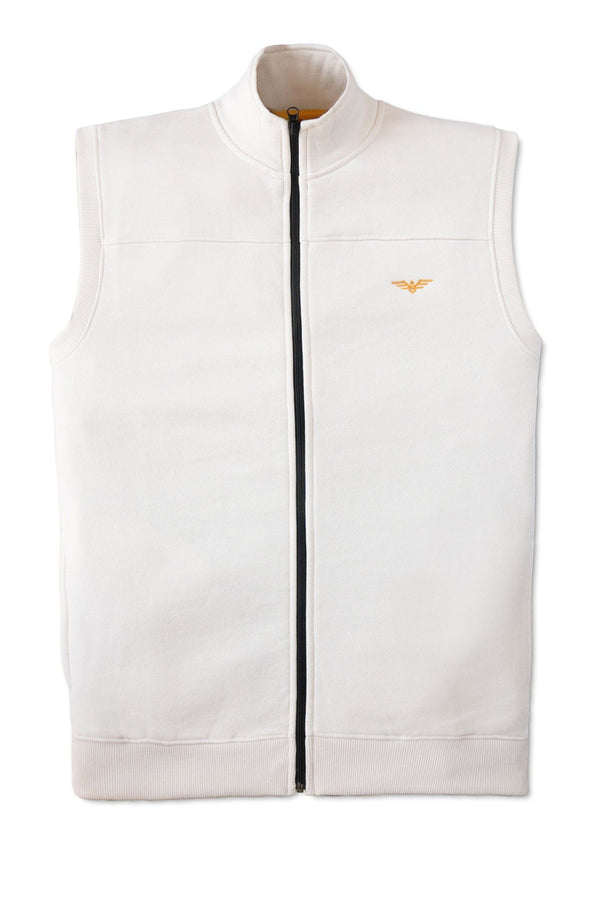 Elo Eternity Premium Men's Logo Embroidered Fleece Gilet Beige