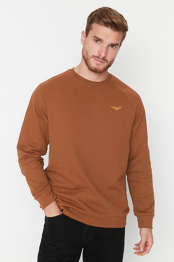 Elo Eternity Premium Men's Logo Embroidered Raglan Sleeve Sweat Shirt Bottle Green