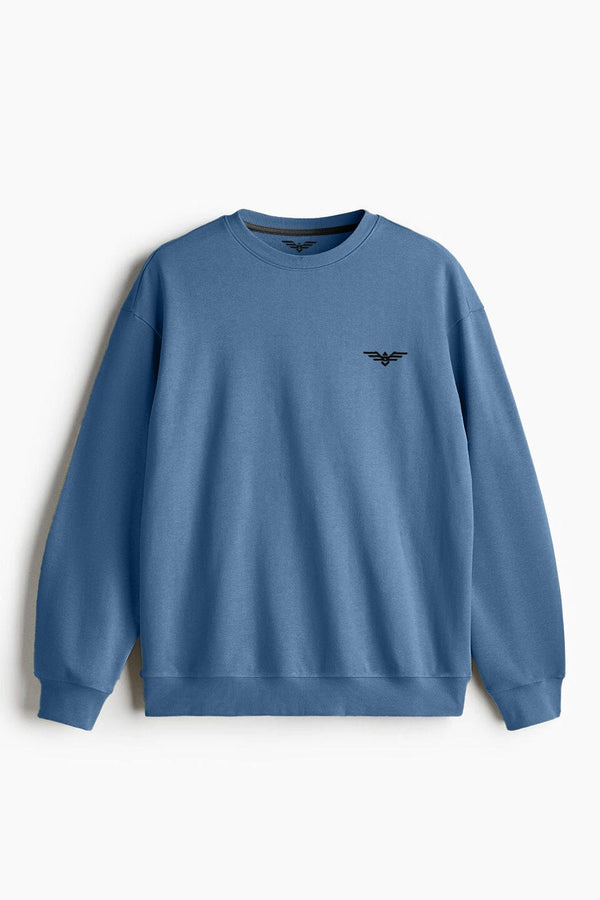 Elo Eternity Premium Men's Logo Embroidered Sweat Shirt Aqua