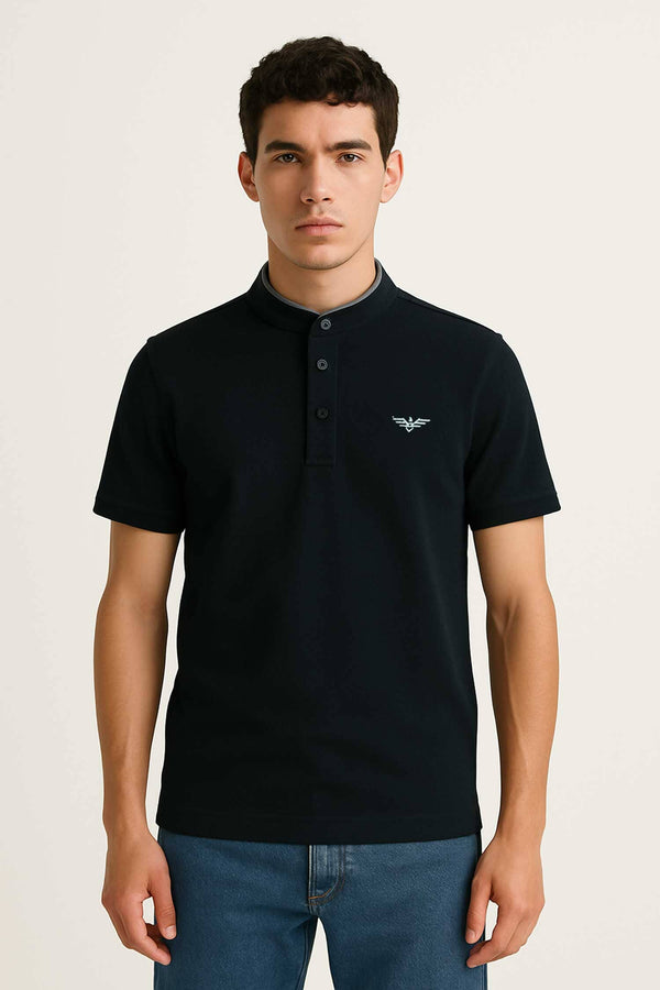 elo Eternity Premium Men's Mandarin Tee Shirt Black