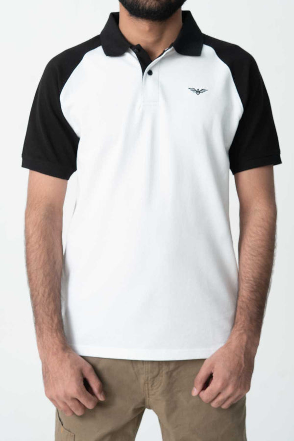 Elo Eternity Premium Men's Raglan Sleeve Polo Shirt White