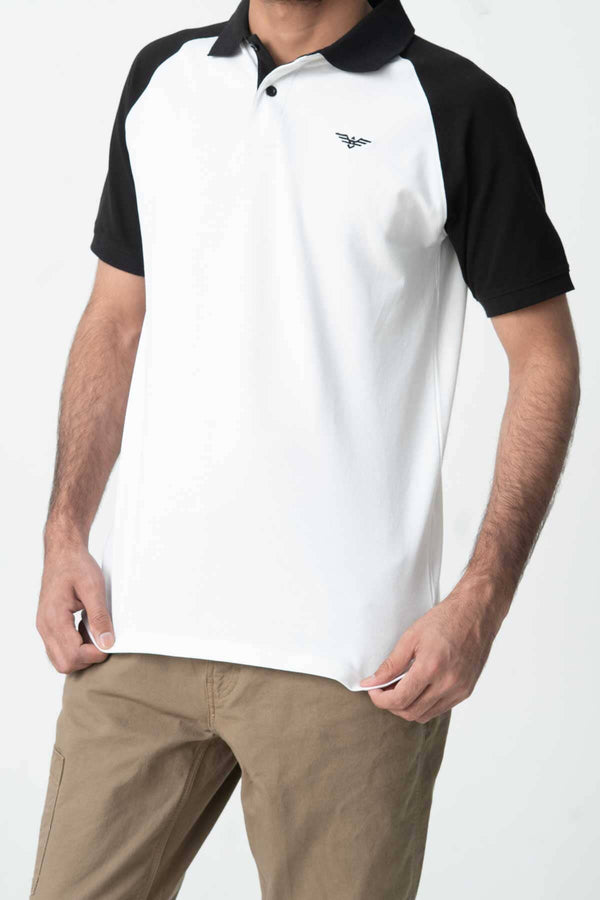 Elo Eternity Premium Men's Raglan Sleeve Polo Shirt White