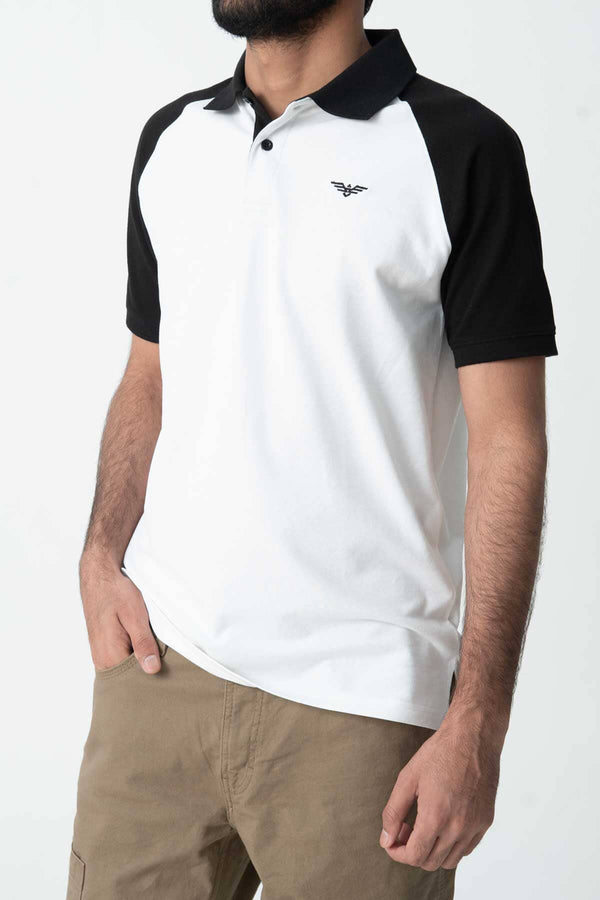 elo Eternity Premium Men's Raglan Sleeve Polo Shirt White