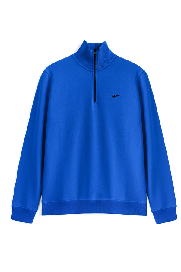 Elo Eternity Premium Men's Terry Quarter Zipper Sweatshirt Royal