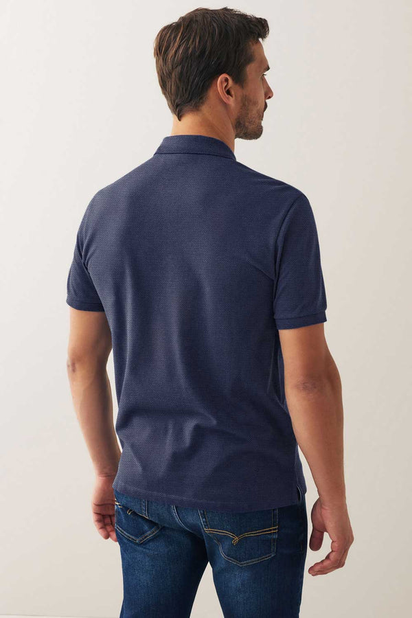 Elo Eternity Premium Men's Textured Polo Shirt Navy