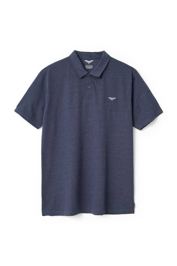 Elo Eternity Premium Men's Textured Polo Shirt Navy