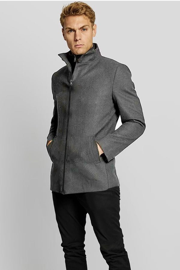 Elo Fashion Men's Hasselt Long Sleeve Zipper Jacket Light Brown