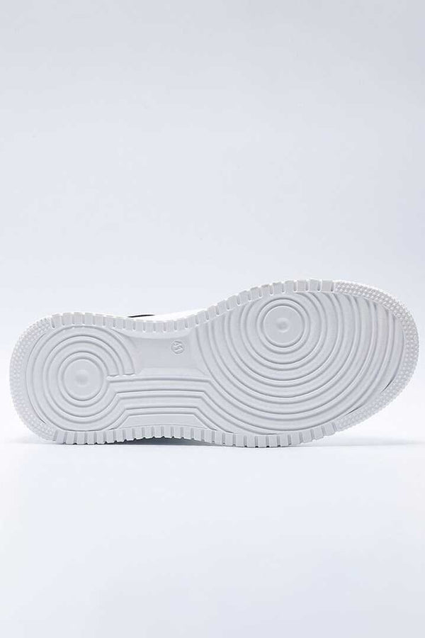 Elo Fashion Men's Lace-Up Chunky Sneakers White & Black