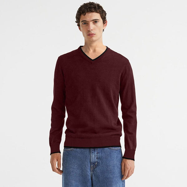 Elo Fashion Men's Trebon V- Neck Style Sweater Royal