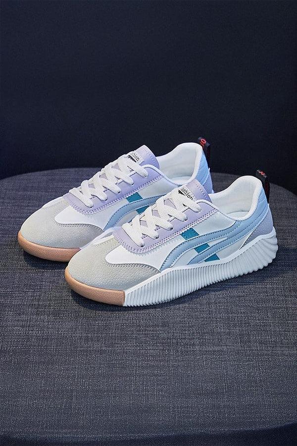 elo Fashion Women's Bristol Casual Sneakers Beige & Purple