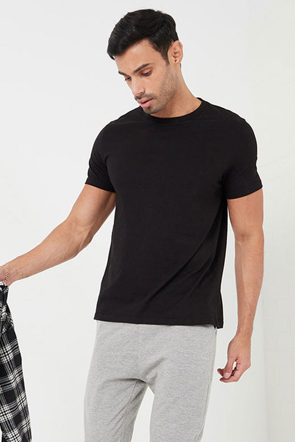 Elo Fevlo Men's Palermo Solid Design Short Sleeve Tee Shirt Aqua Green