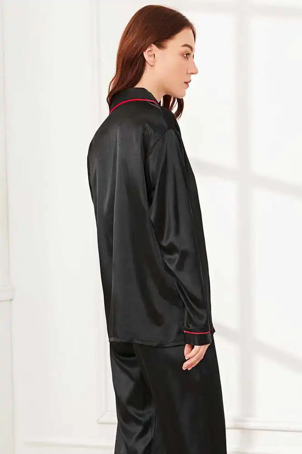 Elo FK Women’s Slawharad Piping Style Silk Fancy Night Suit Maroon