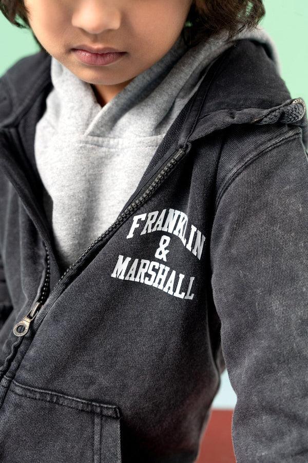 Elo Franklin & Marshall Kid's Printed Zipper Hoodie Smog Black