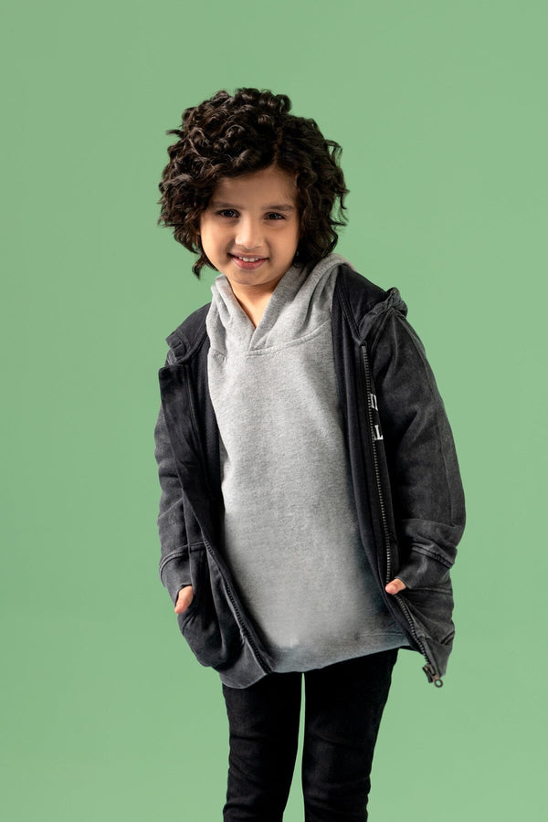 Elo Franklin & Marshall Kid's Printed Zipper Hoodie Smog Black