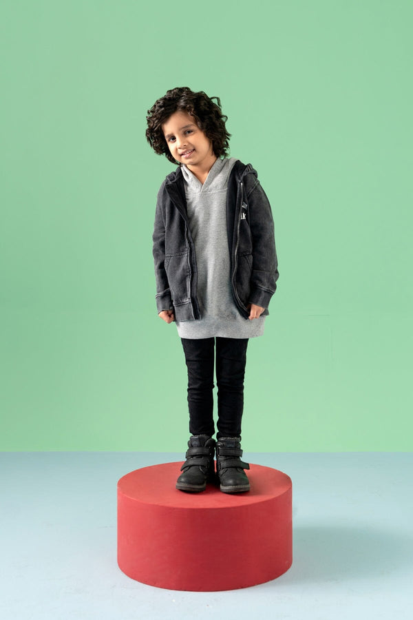 Elo Franklin & Marshall Kid's Printed Zipper Hoodie Smog Black
