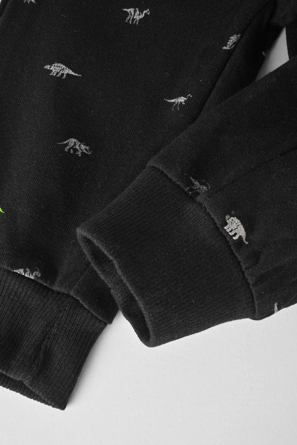 Elo Free Planet Kid's Dinosaur Printed Jogger Pants Black