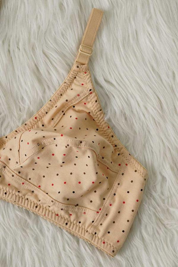 Elo Galaxy Women's Dots Printed Stretchable Bra Skin