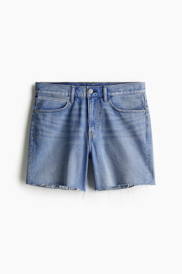 Elo Genuine F&F Men's Wide Leg Distressed Denim Shorts Blue